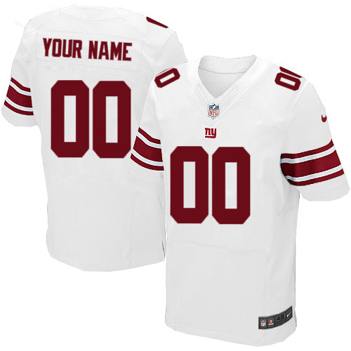 Nike New York Giants Customized White Stitched Elite Men's NFL Jersey